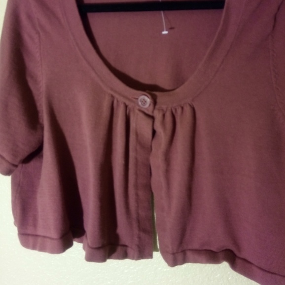 NWOT Ellos Cotton Button Scoop Neck Shrug Cardigan - Picture 3 of 4